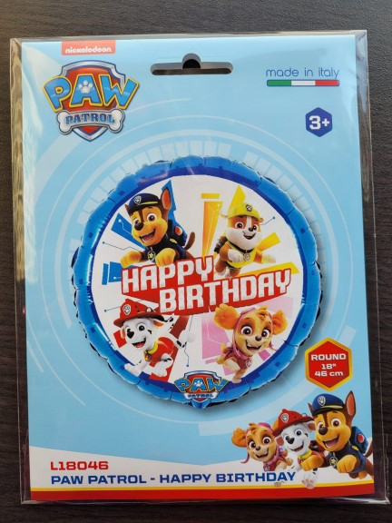 Balon folie rotund Paw Patrol Happy Birthday albastru 46 cm [3]