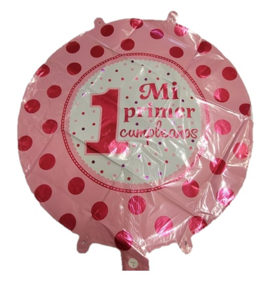 Balon folie rotund roz Mi Primer Compleano 43 cm [2]