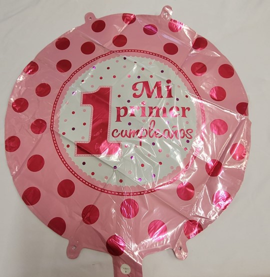 Balon folie rotund roz Mi Primer Compleano 43 cm [3]