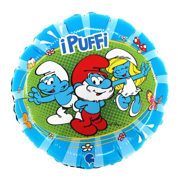 Balon folie rotund Strumfi 45 cm