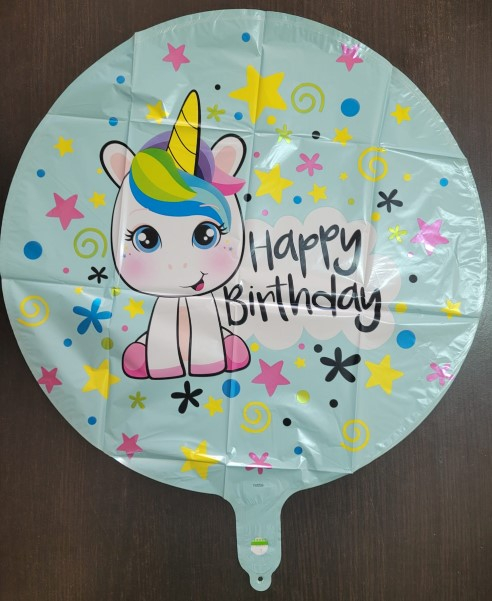 Balon folie rotund unicorn Happy Birthday 45 cm [3]