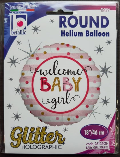 Balon folie rotund Welcome Baby Girl 46 cm [4]