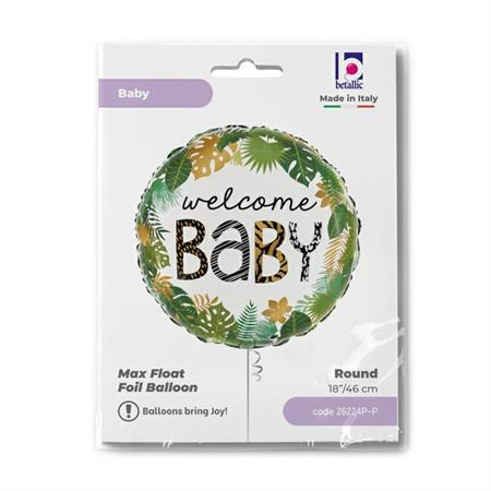 Balon folie rotund Welcome Baby Zoo / Tropical 46 cm [4]