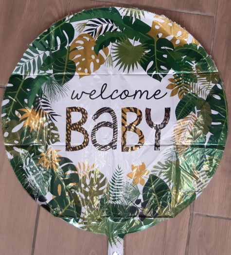 Balon folie rotund Welcome Baby Zoo / Tropical 46 cm [2]