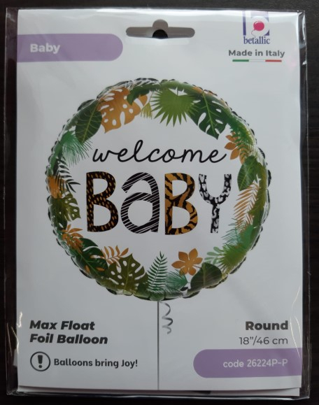 Balon folie rotund Welcome Baby Zoo / Tropical 46 cm [3]