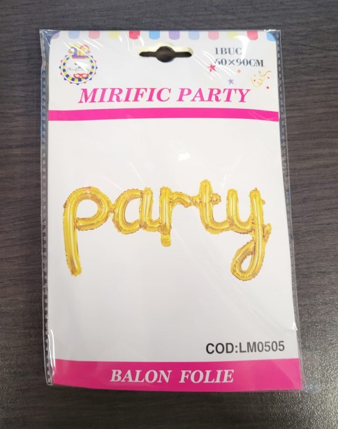Balon folie scris Party auriu 60 x 90 cm [3]