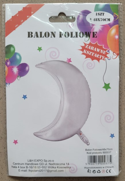 Balon folie semiluna argintie 48 x 70 cm [4]