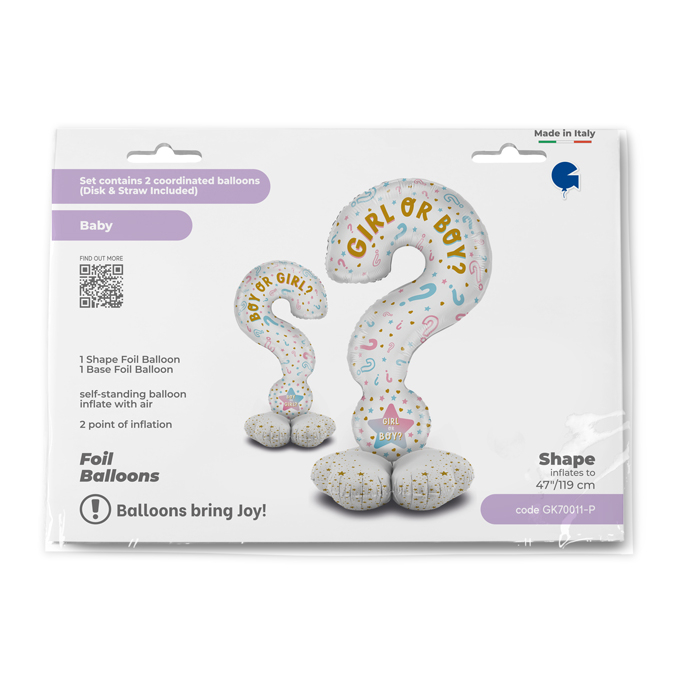 Balon Folie Figurina ? cu stand, Gender Reveal, 119 cm, GK70011 [3]
