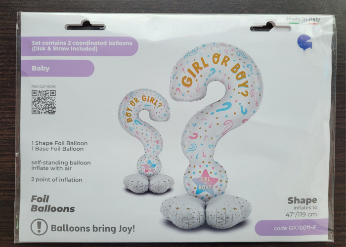 Balon Folie Figurina ? cu stand, Gender Reveal, 119 cm, GK70011 [9]