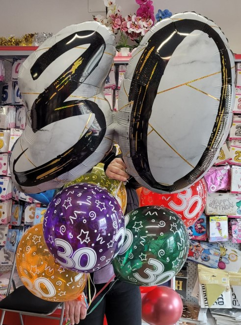 Balon folie set 30 ani negru 109 cm [3]
