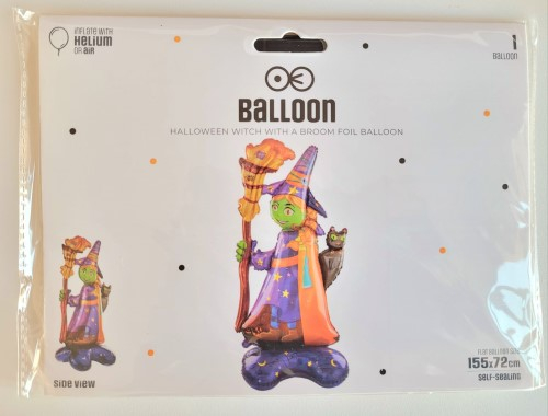 Balon folie stand up Halloween Vrajitoare si pisica 155 X 72 cm [7]