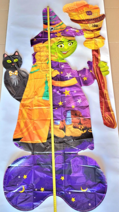 Balon folie stand up Halloween Vrajitoare si pisica 155 X 72 cm [2]
