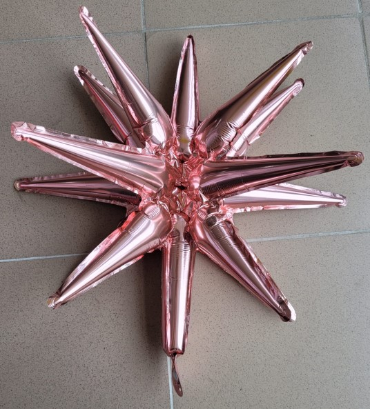 Balon folie stea 3D rose gold 45 cm [4]