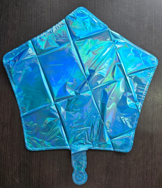 Balon folie stea albastra holograma 45 cm [2]