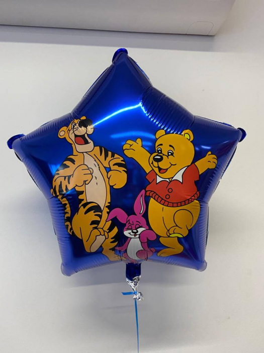 Balon folie stea albastra Tigrila si Ursul 46 cm