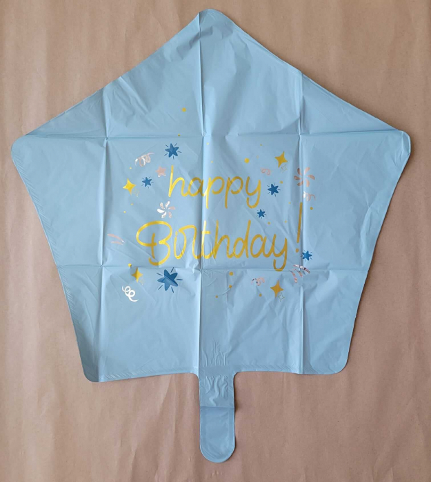 Balon folie stea albastru Happy Birthday 45 cm [2]