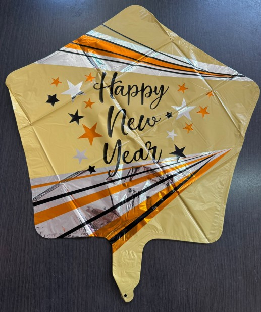 Balon Folie Stea aurie Happy New Year 45cm [2]