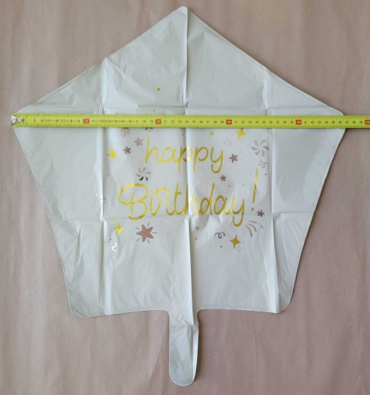 Balon folie stea crem Happy Birthday 45 cm [3]