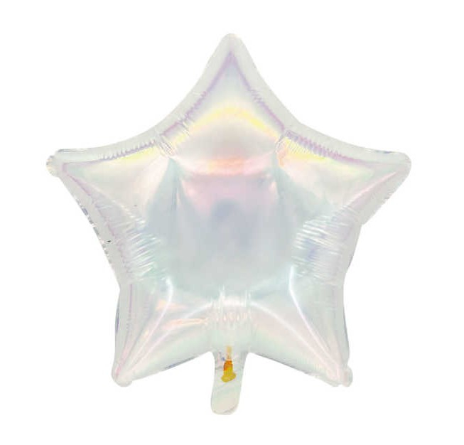 Balon folie stea holograma alba 45 cm [1]