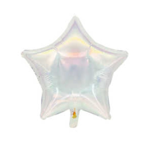 Balon folie stea holograma alba 45 cm [5]