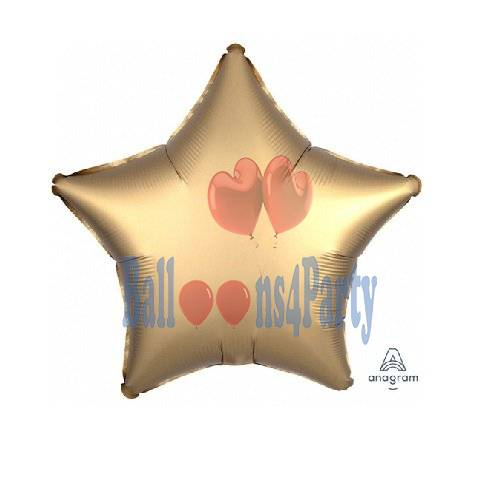 Balon folie Stea Satin Gold Auriu Platinum 45 cm [1]