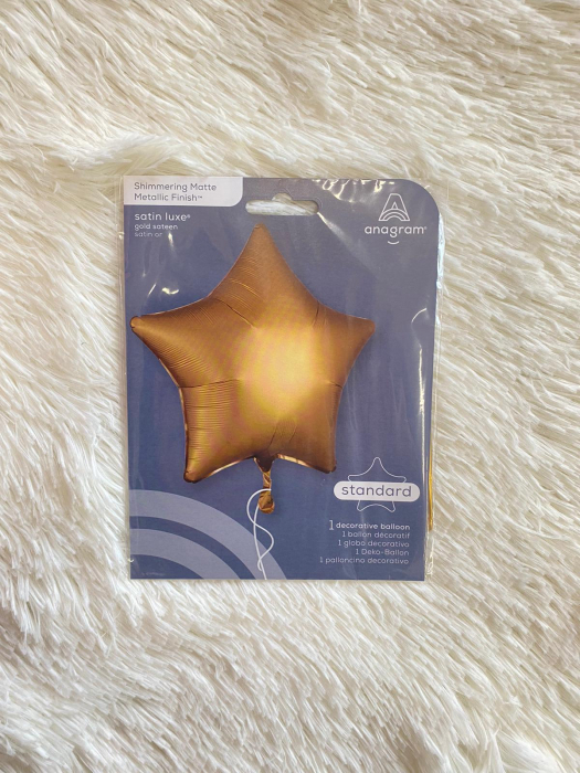 Balon folie Stea Satin Gold Auriu Platinum 45 cm [3]
