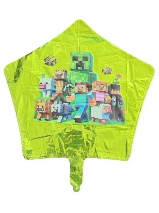 Balon folie stea verde Minecraft 45 cm [1]