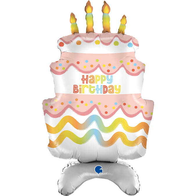 Balon folie tort Happy Birthday Stand up 97 cm