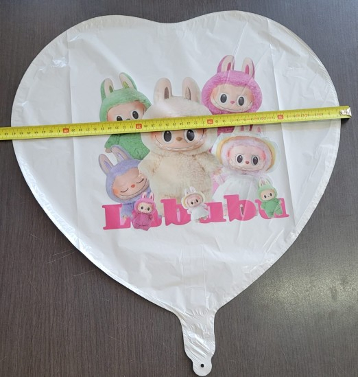 Balon inima alb personalizabil Labubu 45 cm [3]