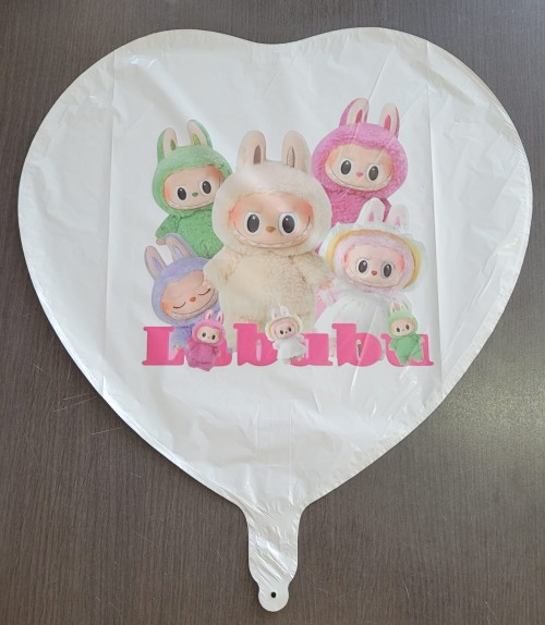 Balon inima alb personalizabil Labubu 45 cm [2]