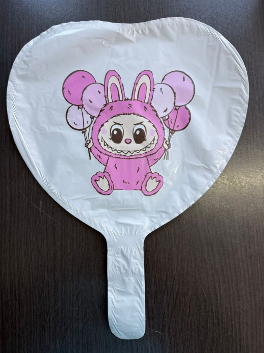 Balon inima alb personalizabil Labubu baloane 24 cm [3]