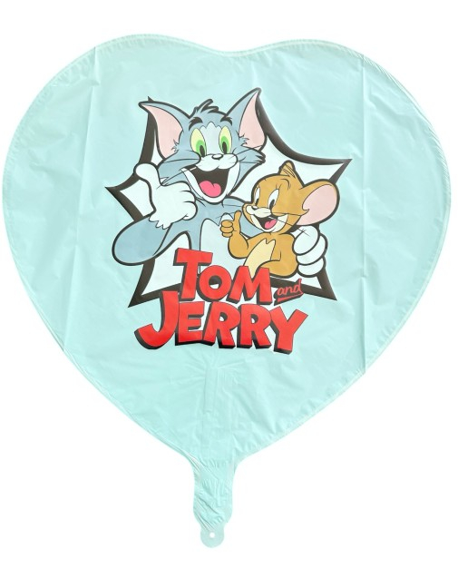 Balon inima albastra personalizabil Tom si Jerry 45 cm [1]