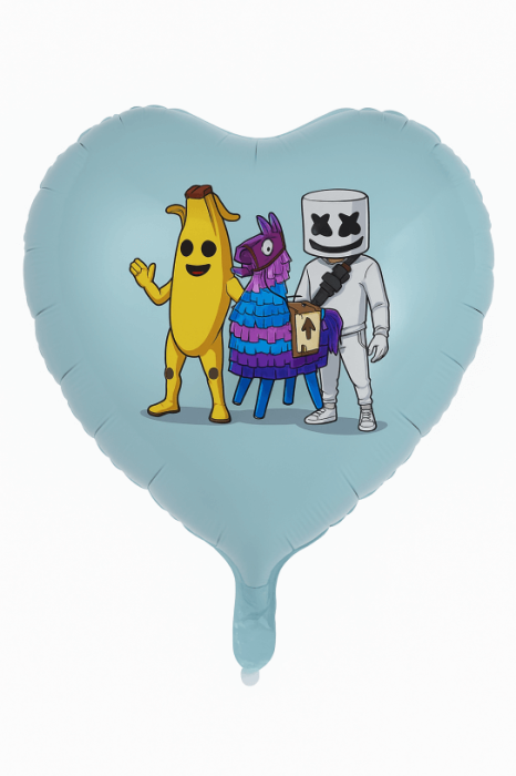 Balon inima albastru personalizabil Fortnite 45 cm [1]