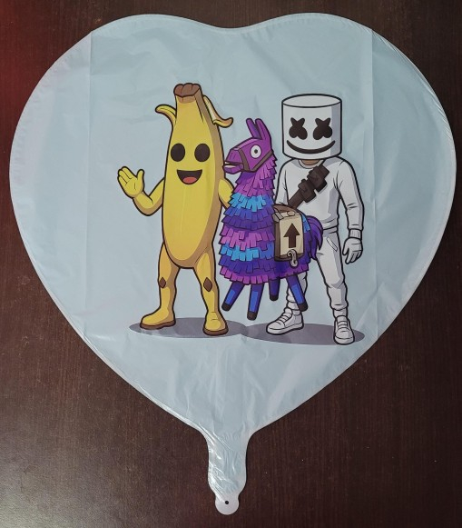 Balon inima albastru personalizabil Fortnite 45 cm [2]