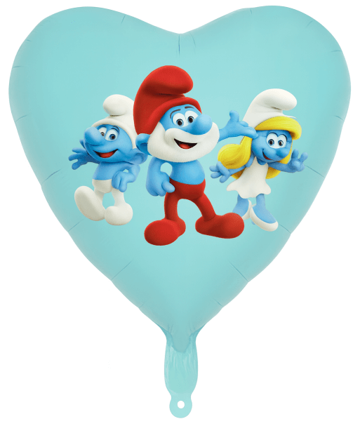 Balon inima albastru personalizabil Strumfi 45 cm [2]