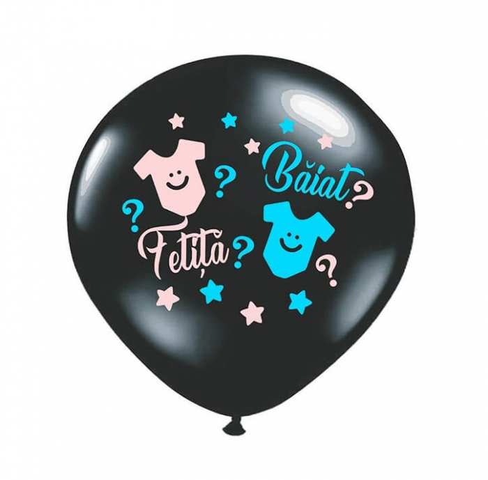 Balon jumbo negru dezvaluire fetita baiat 90 cm