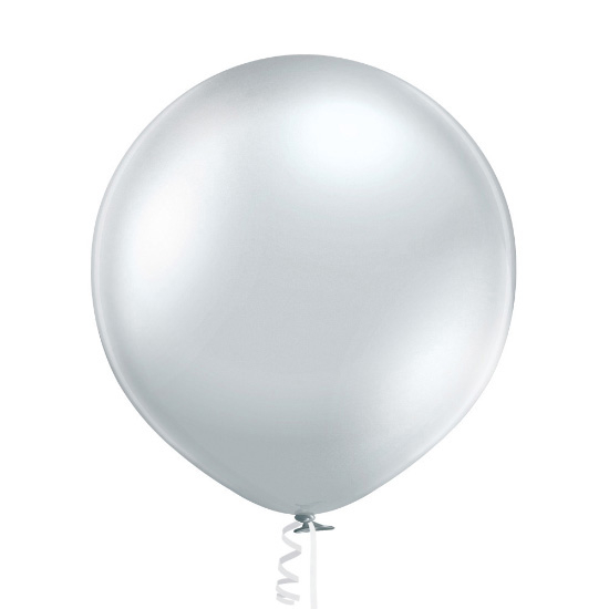 Balon latex jumbo argintiu chrome 61 cm [2]