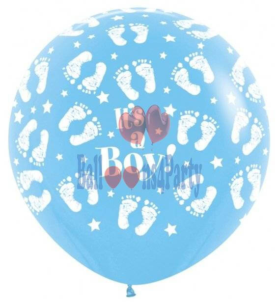 Balon latex jumbo imprimat It's a Boy albastru 91cm [1]