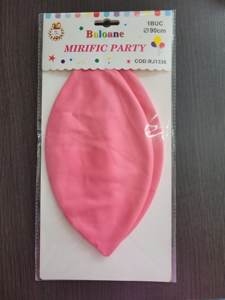 Balon latex jumbo roz deschis 90 cm [5]