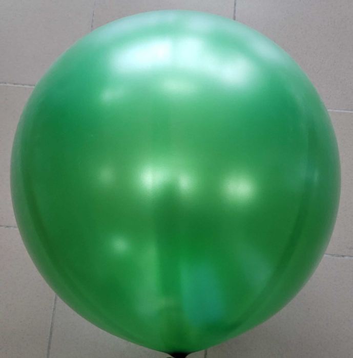 Balon latex jumbo verde metalizat 83 cm [2]