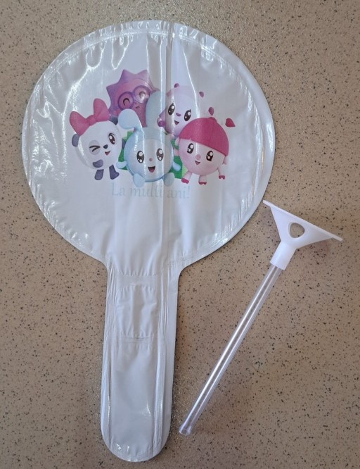 Balon rotund alb personalizabil Baby Riki tort 12 cm [4]