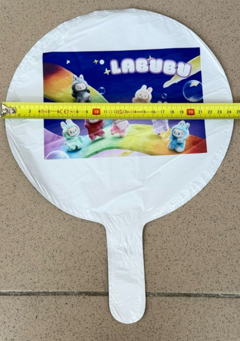 Balon rotund alb personalizabil Labubu 24 cm [2]