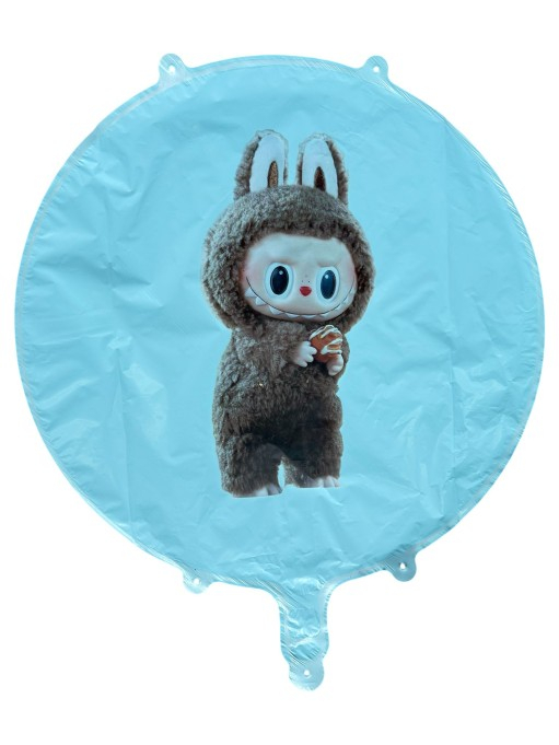 Balon rotund albastru personalizabil Labubu 45 cm [1]