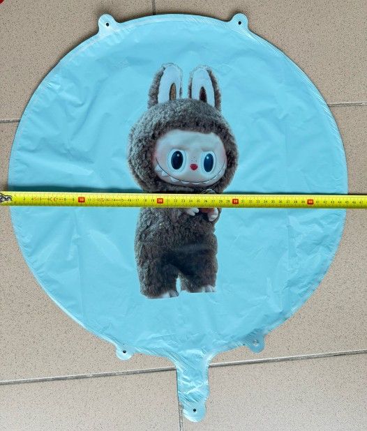 Balon rotund albastru personalizabil Labubu 45 cm [3]
