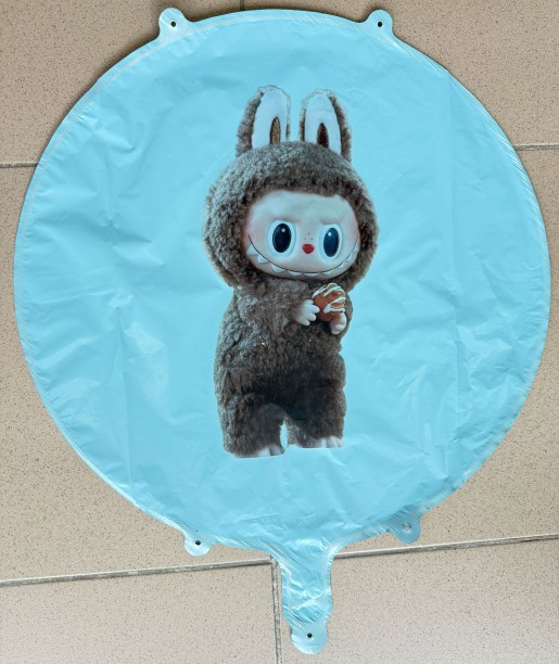 Balon rotund albastru personalizabil Labubu 45 cm [2]