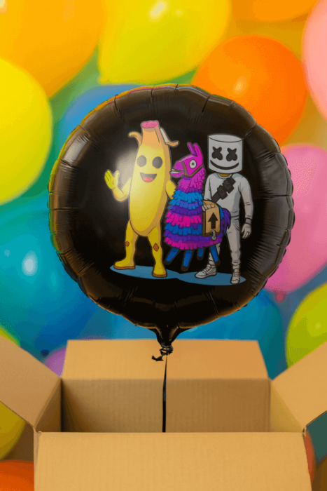 Balon rotund negru personalizabil Fortnite 45 cm [1]