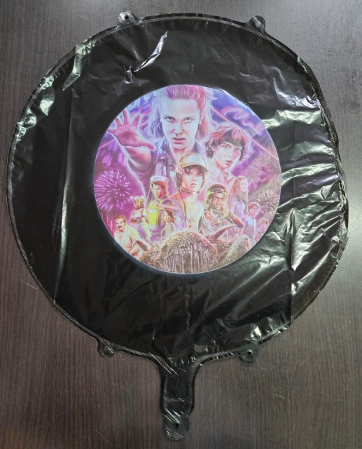 Balon rotund negru Stranger Things 45 cm [2]