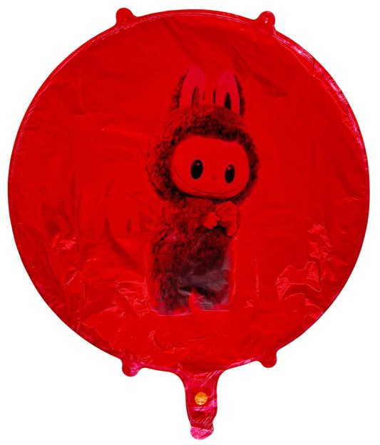 Balon rotund rosu personalizabil Labubu 45 cm [1]