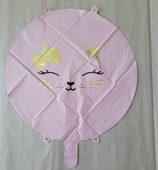 Balon rotund roz pisica 45 cm [2]