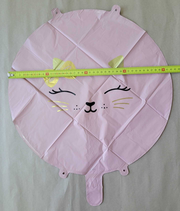 Balon rotund roz pisica 45 cm [3]